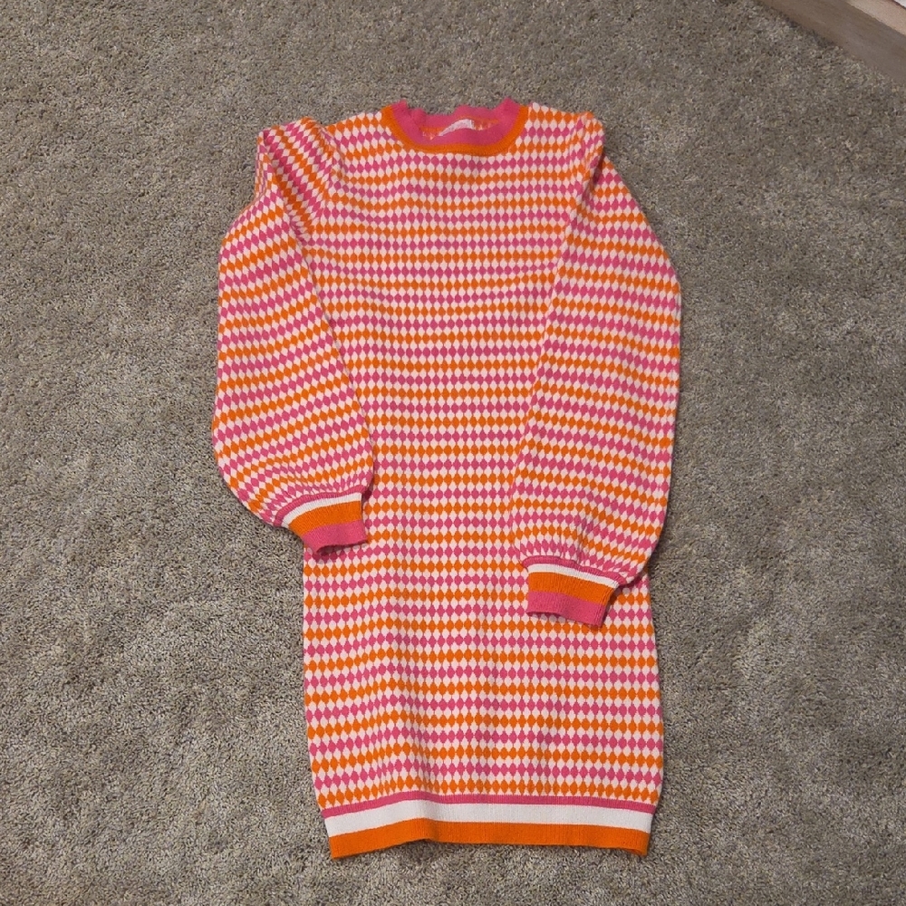 Pink Lily Vibrant Houndstooth Knit